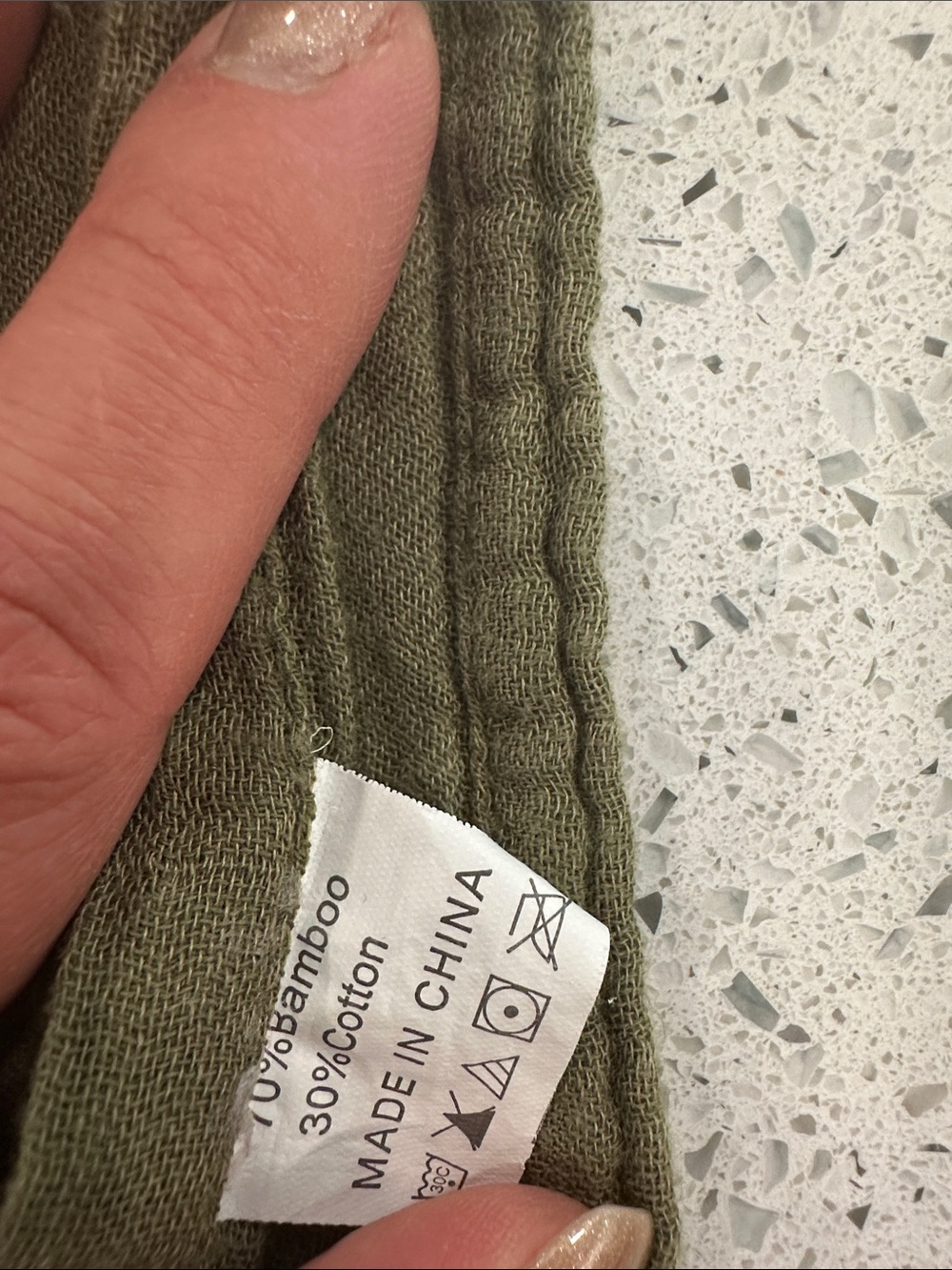 Olive Green Lightweight Gauze Swaddle - Picture 2 of 2